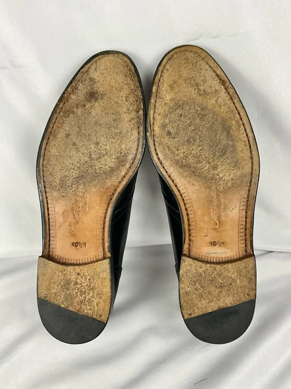 Mezlan Monk Strap Dress Shoes Black Leather Cap Toe Athens Mens Sz 10.5M